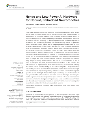 用于稳健嵌入式神经机器人的 Nengo 和低功耗 AI 硬件